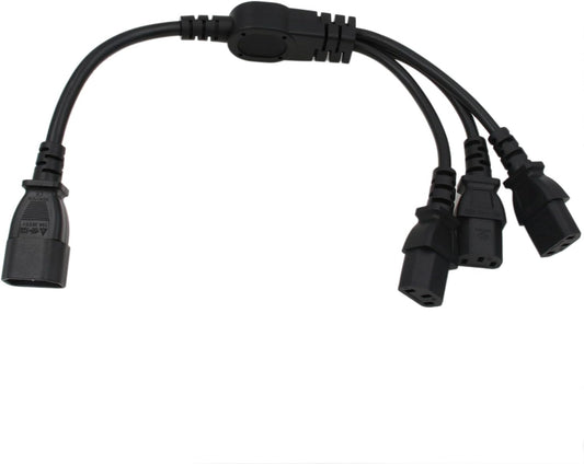 UPS PDU Computer PC Power Splitter Cord C14 till 3 x C13 10A 250V förlängning 30 cm